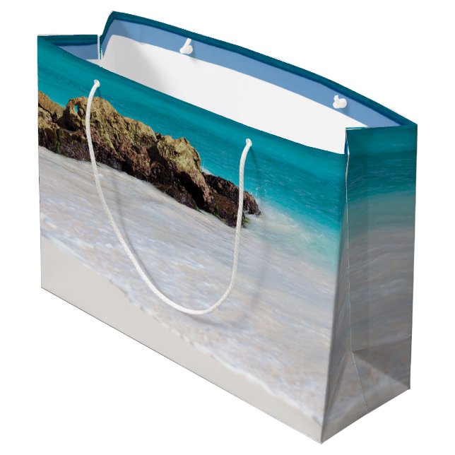 Bolsa De Regalo Grande Azure Ocean Sandy Beach Photo (Angulo reverso)