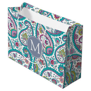 Bolsa De Regalo Grande B Patrón Persa Boteh Paisley Monograma LGift B