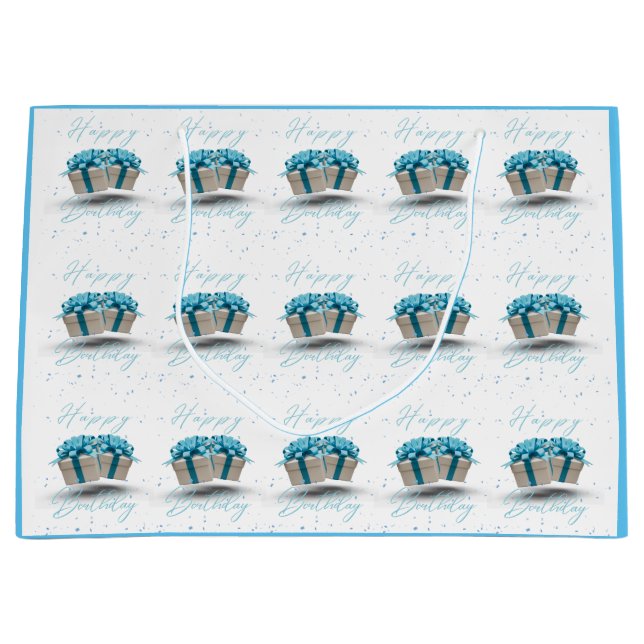 Bolsa de regalo grande Baby Blue Cumpleaños Feliz (Anverso)