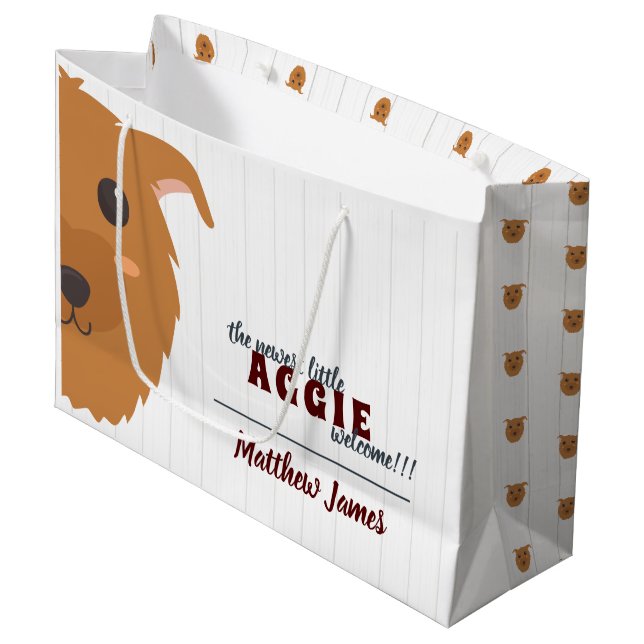 Bolsa De Regalo Grande Baby Boy Dog Maroon (Angulo Anverso)