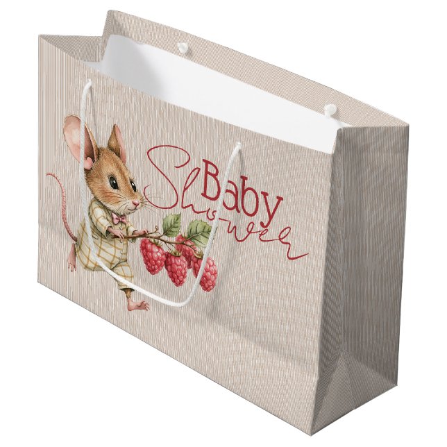 Bolsa De Regalo Grande Baby Boy Woodland Animal Shower (Angulo Anverso)