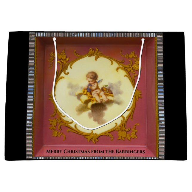 Bolsa De Regalo Grande Baby Cherub Holiday Joy (Anverso)