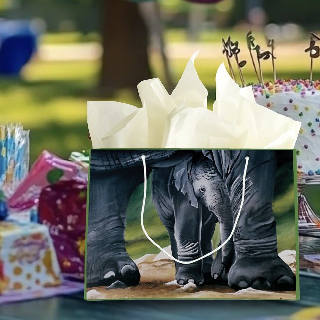 Bolsa De Regalo Grande Baby Elephant Gray Cute (Subido por el creador)