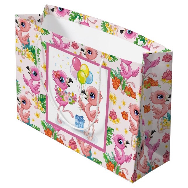 Bolsa De Regalo Grande Baby Flamingo Fiesta (Angulo reverso)