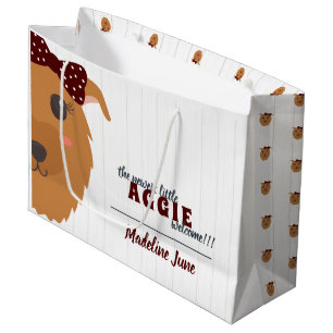 Bolsa De Regalo Grande Baby Girl Aggie Dog Maroon