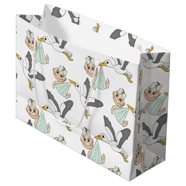 Bolsa De Regalo Grande Baby Shower/bolso del regalo del nacimiento - (Angulo Anverso)
