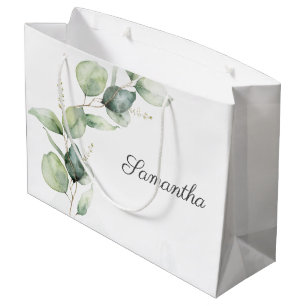 Bolsa De Regalo Grande Baby Shower botánico Eucalyptus Greenery
