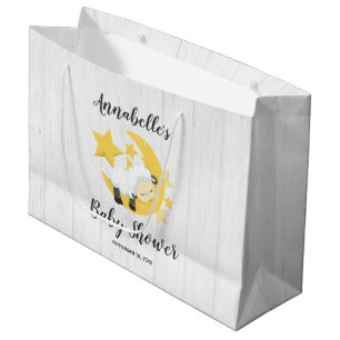 Bolsa De Regalo Grande Baby Shower Celestial Moon Stars & Lamb