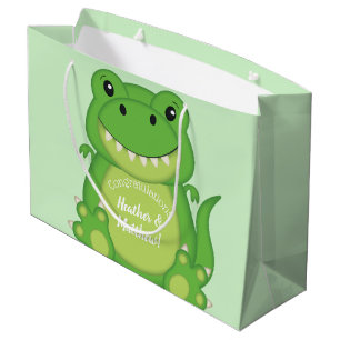 Bolsa De Regalo Grande Baby Shower de dinosaurios T-Rex
