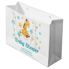 Bolsa De Regalo Grande Baby Shower de guijarros y estrellas neutrales de