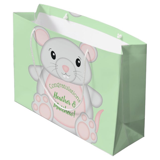 Bolsa De Regalo Grande Baby Shower de mouse (Angulo reverso)