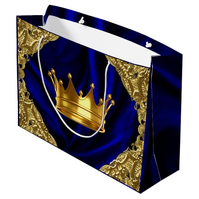 Bolsa De Regalo Grande Baby Shower de Prince personalizado (Angulo reverso)