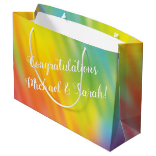 Bolsa De Regalo Grande Baby Shower de tinte de tinta arco iris