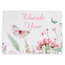 Baby Shower floral de mariposa rosada de primavera