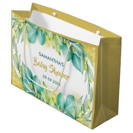 Bolsa De Regalo Grande Baby Shower Greenery Eucalyptus Olive Branches
