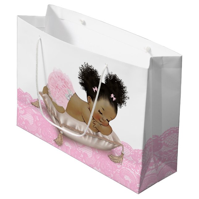 Bolsa De Regalo Grande Baby Shower: Niña bebé afroamericana (Angulo Anverso)