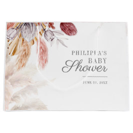 Bolsa De Regalo Grande Baby Shower Pampas Grass Tan Terracotta