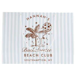 Bolsa De Regalo Grande Bachelorette azul vintage retro moderno