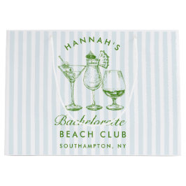 Bolsa De Regalo Grande Bachelorette azul vintage retro moderno