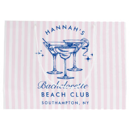 Bolsa De Regalo Grande Bachelorette azul vintage retro moderno