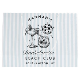 Bolsa De Regalo Grande Bachelorette azul vintage retro moderno