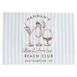 Bolsa De Regalo Grande Bachelorette azul vintage retro moderno