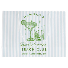 Bolsa De Regalo Grande Bachelorette azul vintage retro moderno