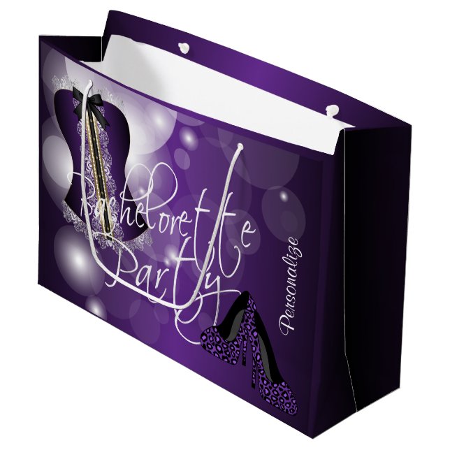 Bolsa De Regalo Grande Bachelorette Glamorous Lingerie | Purple Bokeh (Angulo Anverso)