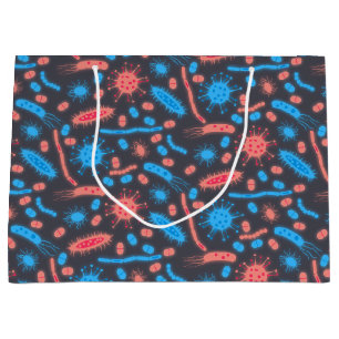Bolsa De Regalo Grande Bacteria Brillante Microorganismo rosa azul