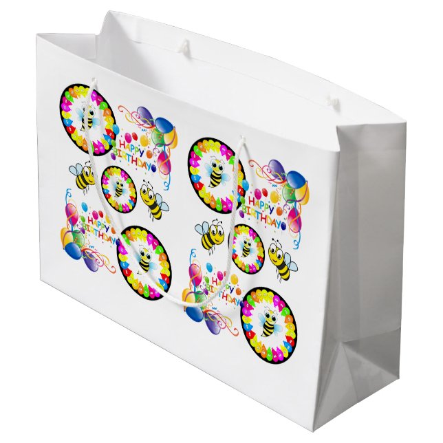 Bolsa De Regalo Grande Bag Bumblebee feliz cumpleaños (Angulo reverso)