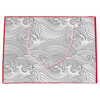 BOLSA DE REGALO GRANDE BAG DE REGALO PATRÓN DE OLA JAPONESA EN ROJO