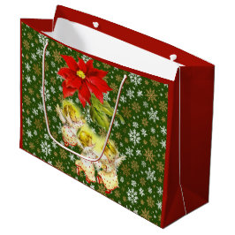 Bolsa De Regalo Grande Bailando ángeles bebés con copas de nieve