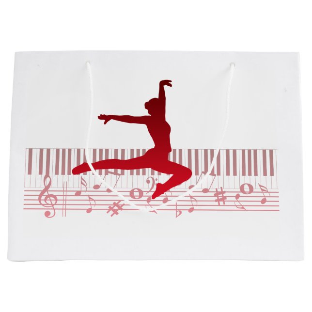 Bolsa De Regalo Grande Bailarina de ballet en un teclado (Anverso)