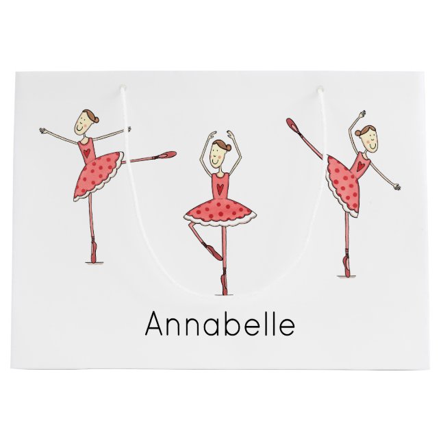Bolsa De Regalo Grande Bailarina de ballet personalizada (Anverso)