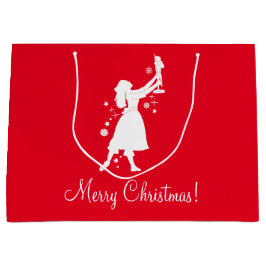 Bolsa De Regalo Grande Bailarina y cascanueces en el navidad