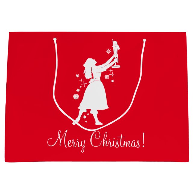 Bolsa De Regalo Grande Bailarina y cascanueces en el navidad (Anverso)