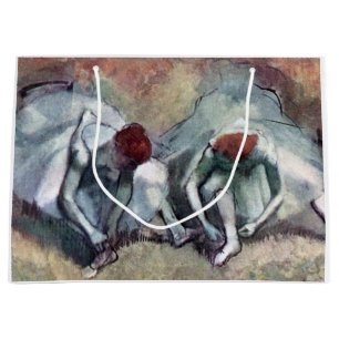 Bolsa De Regalo Grande Bailarinas atando sus zapatos, Edgar Degas