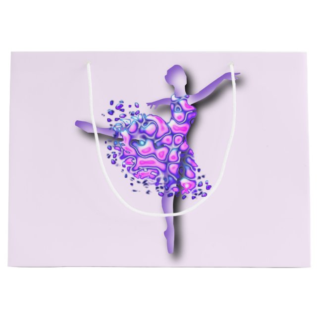 Bolsa De Regalo Grande Baile morado de arte de Ballerina - Dibujo de bail (Anverso)