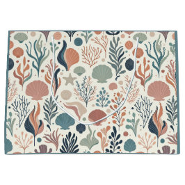 Bolsa De Regalo Grande Bajo el cumpleaños del mar, el patrón de los susur