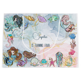 Bolsa De Regalo Grande Bajo el mar cumpleaños de las Sirenas