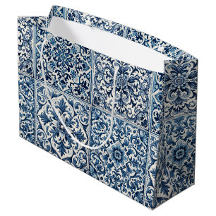 Bolsa De Regalo Grande Baldosa azul portuguesa