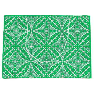 Bolsa De Regalo Grande Baldosas marroquíes - verde jade y blanco