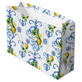 Bolsa De Regalo Grande Baldosas mediterráneas, mayólica, siciliana