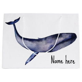 Bolsa De Regalo Grande Ballena azul acuarela