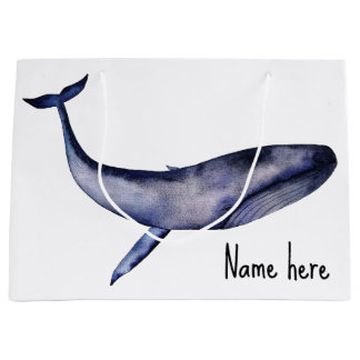 Bolsa De Regalo Grande Ballena azul acuarela