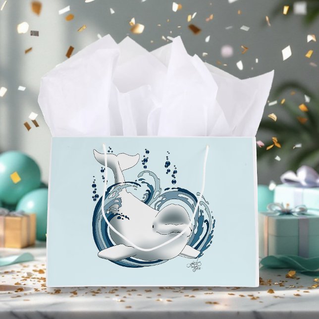 Bolsa De Regalo Grande Ballena Beluga Azul (Subido por el creador)