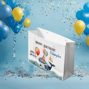 Bolsa De Regalo Grande Ballenas tienen un gran número de niños personaliz