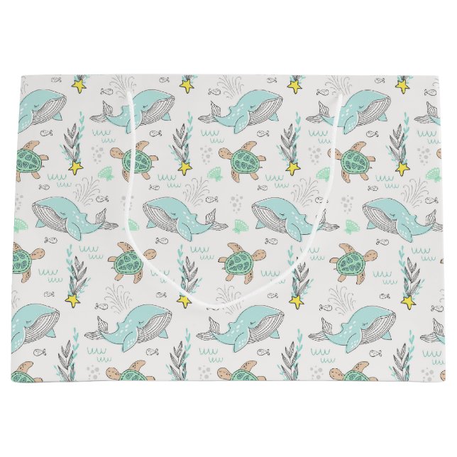 Bolsa De Regalo Grande Ballenas y tortugas marinas (Anverso)