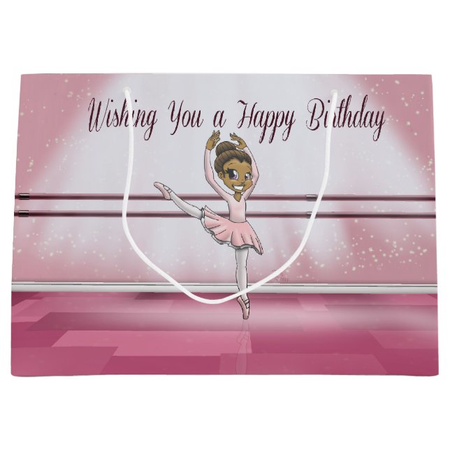 Bolsa De Regalo Grande Ballerina afroamericana (Anverso)