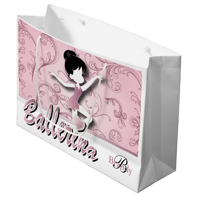 Bolsa De Regalo Grande Ballerina Doll| Turmalina rosa| Personalizar (Angulo Anverso)